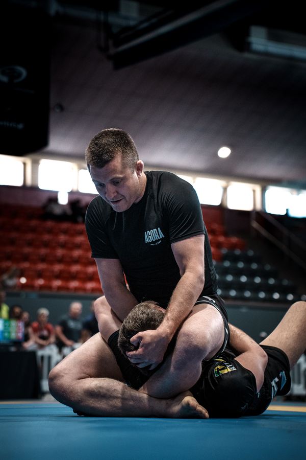Gabriel Hains-Monfette en compétition de Jiu-Jitsu brésilien